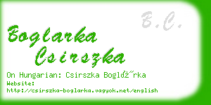boglarka csirszka business card